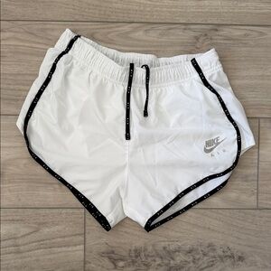 Nike Women's White Running Shorts with Black Trim size S